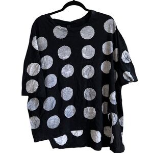 Gilda Midani Black White Polka Dot Oversized Tee